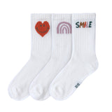 Tennissocken Kinder 3er-Set - Little Gang, Smile Weiß - Lässig