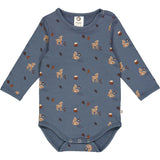 Body Deer l/s stormy blue/shade/bark - Müsli by Green Cotton