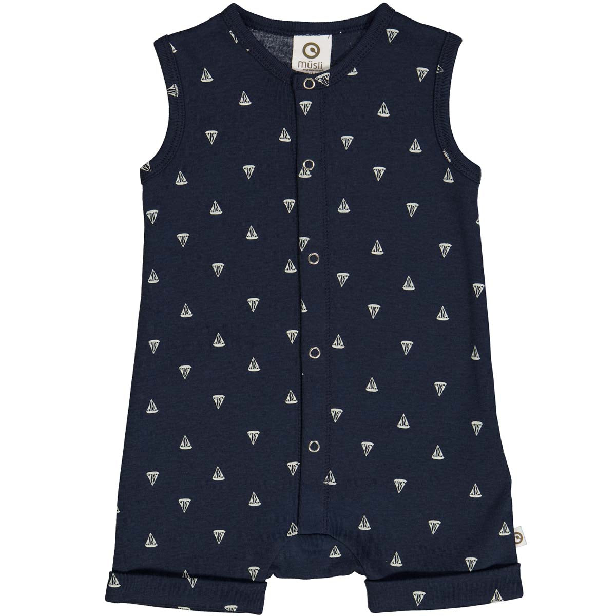 Sommer-Einteiler Sailboat sleeveless Night blue/balsam cream - Müsli by Green Cotton