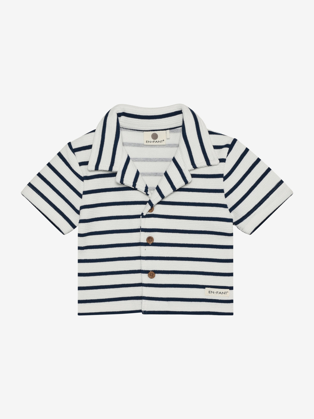 Kurzarm Hemd gestreift medieval blue - En Fant