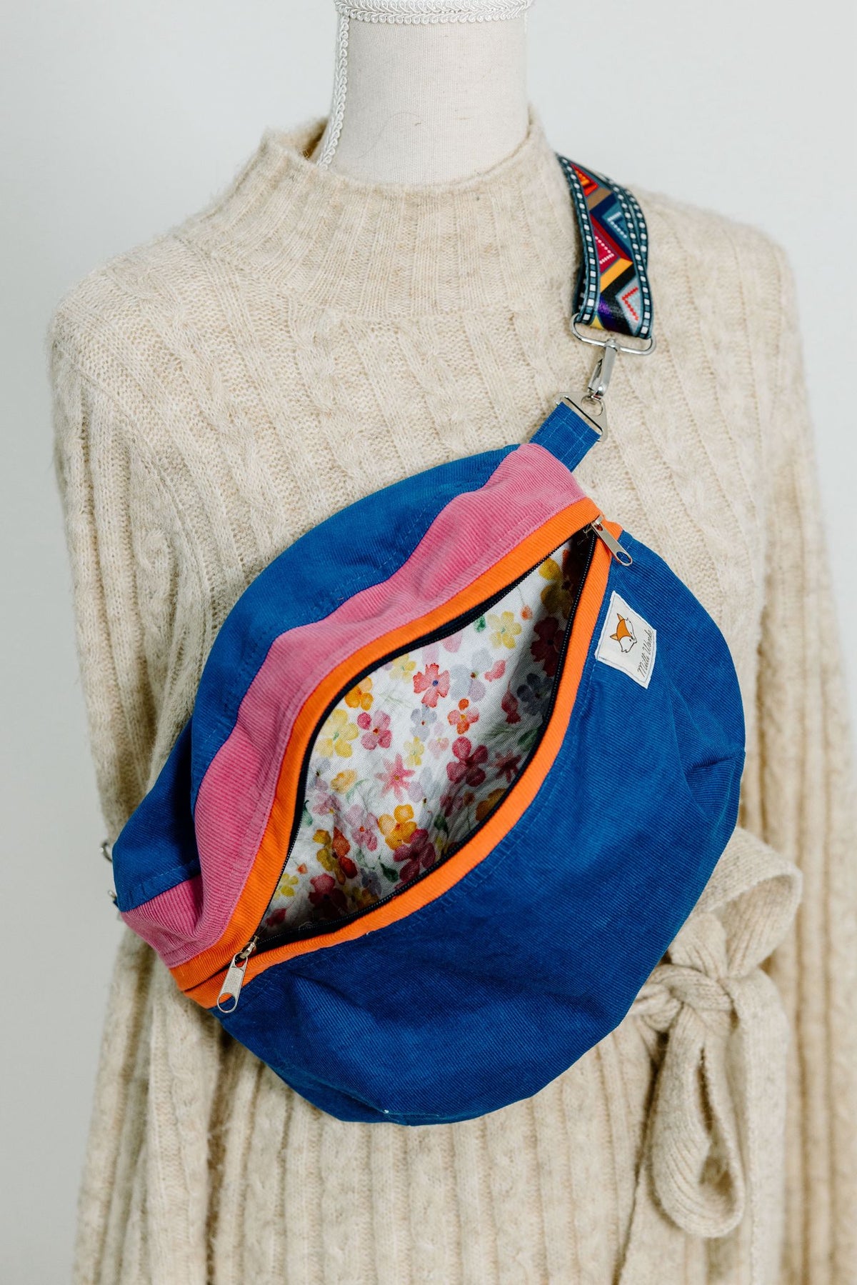 Crossbodybag Cord „Colorblock-Mix“ (vegan) - Milli Wonka