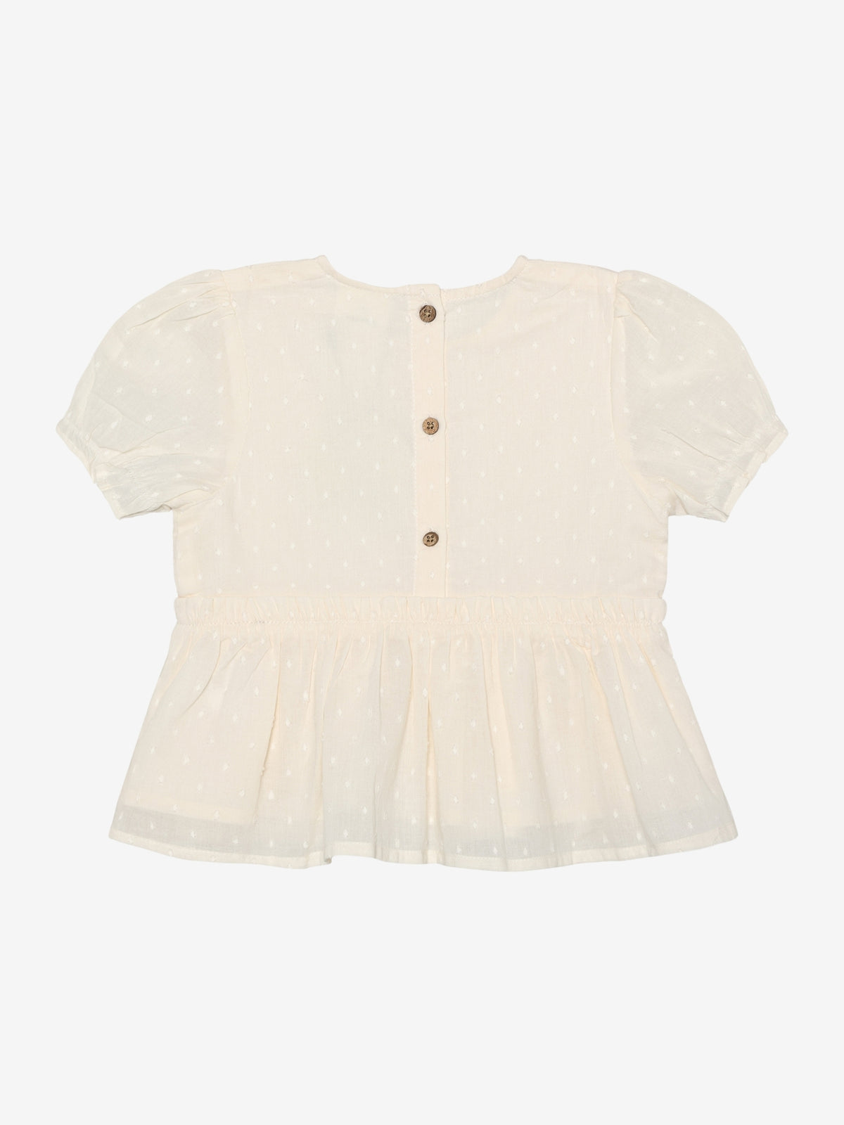 Bluse SS Dobby eggnog - En Fant