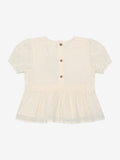 Bluse SS Dobby eggnog - En Fant