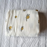Musselin-Tuch mit Zitronen -beige - Rammelaartje