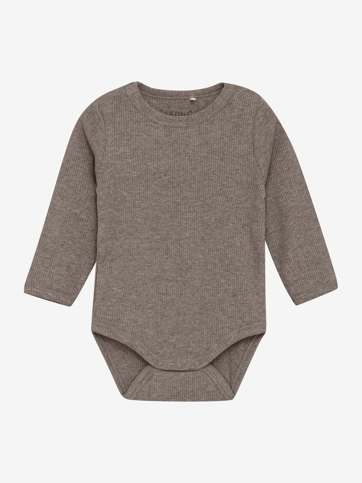 Langarm Body LS Melange Rib coffee quartz - Fixoni