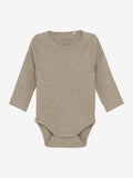 Langarm Body LS Melange mocha meringue - Fixoni