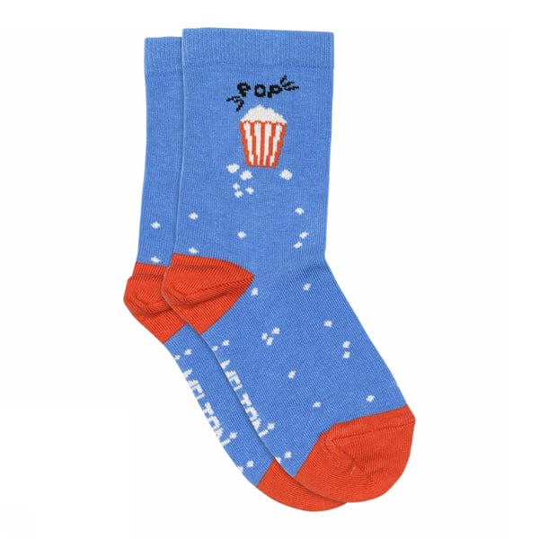 Baumwoll-Socken "Popcorn" super sonic blue - Melton