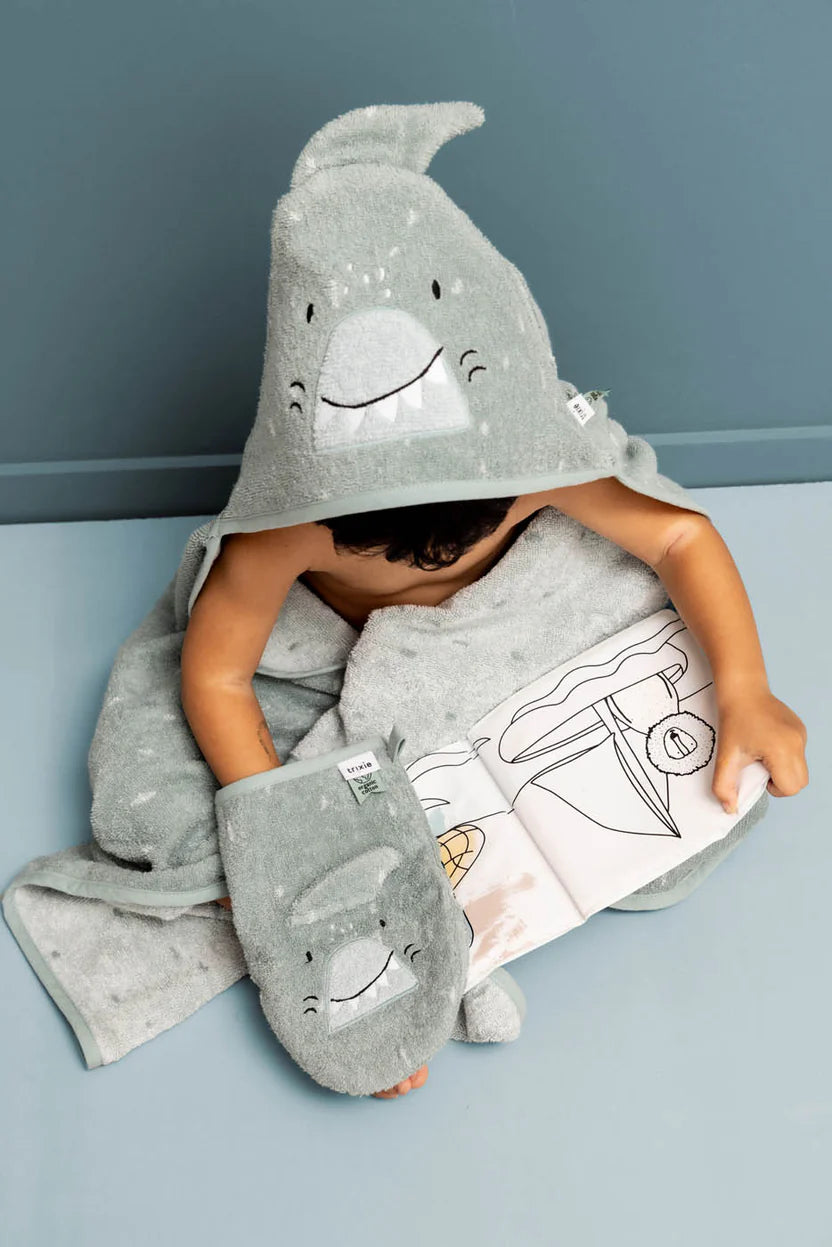 Kapuzenbadetuch | 75x75cm - Mr. Shark - Trixie Baby