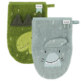 Waschhandschuh 2-pack | Mr. Shark - Mr. Dino - Trixie Baby