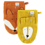 Waschhandschuh 2-pack | Mr. Lion - Mr. Fox - Trixie Baby