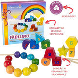 "Fädelino" - Fädelspiel aus Holz - Schmetterline