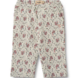 Baby Sweatpants Eline slightly green flowers - Wheat