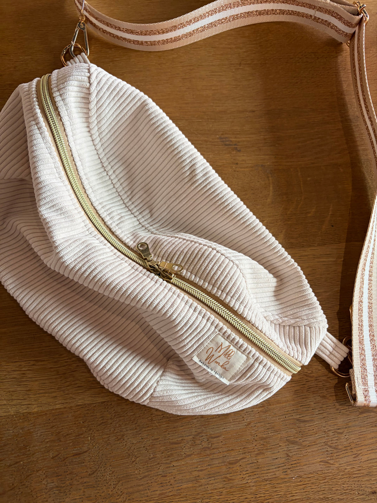 Crossbodybag Cord Beige (vegan) - Milli Wonka