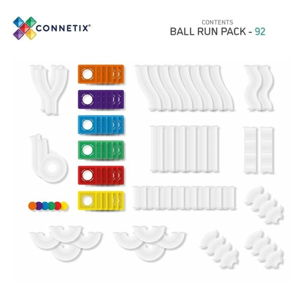 Magnetbausteine Kugelbahn Rainbow Ball Run Pack - 92 Teile - Connetix