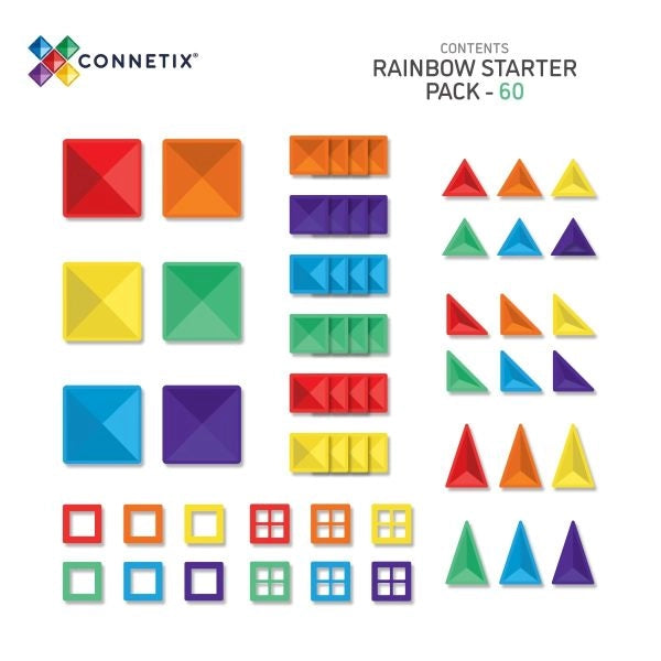Magnetbausteine Rainbow Starter Pack - 60 Teile - Connetix