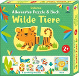 Allererstes Puzzle & Buch: Wilde Tiere - Usborne