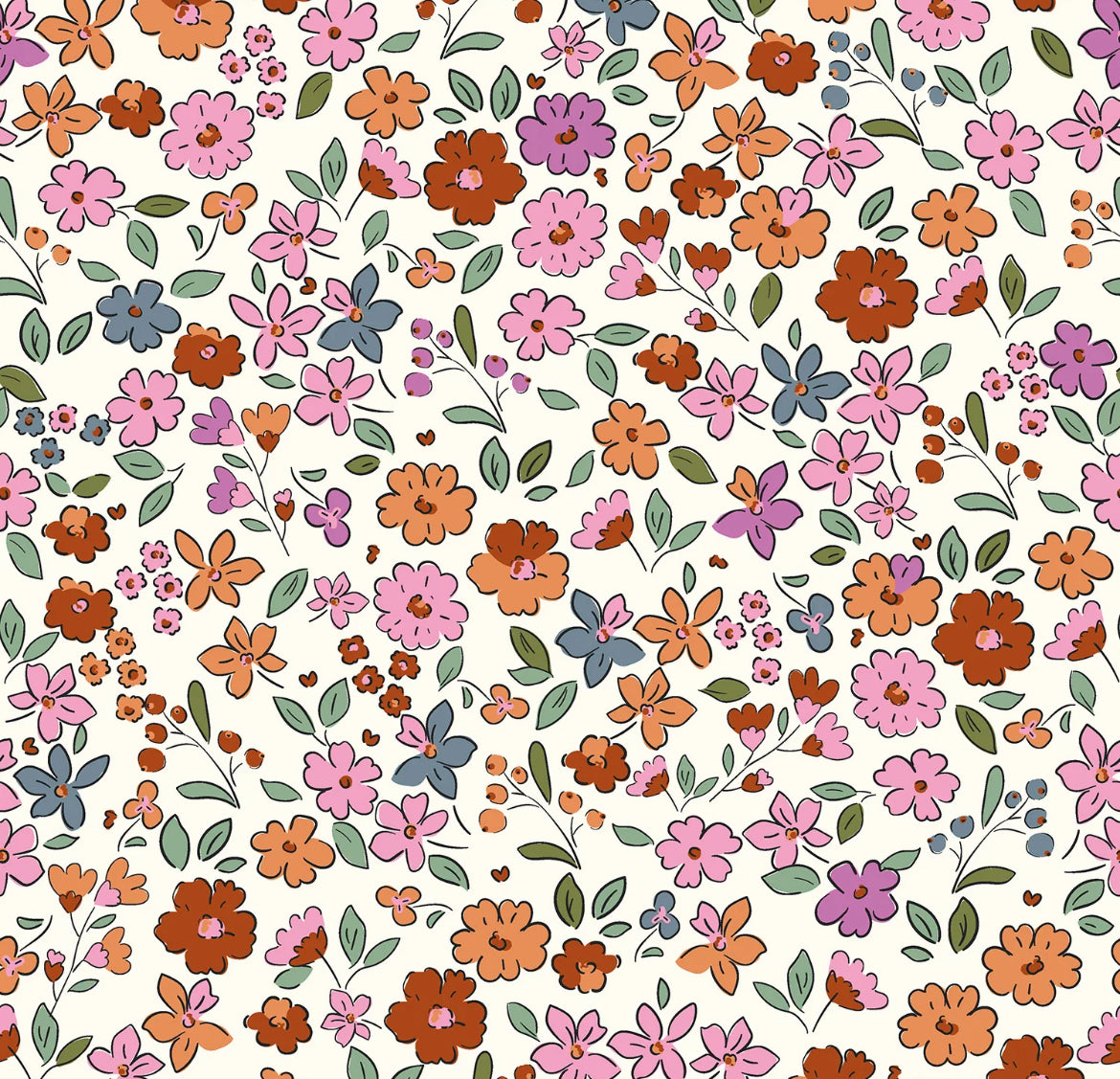 Jersey „Flowers“ - Innenfutter für Walkbekleidung