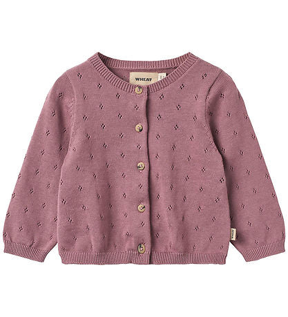 Baby Feinstrick Cardigan Maia plum - Wheat
