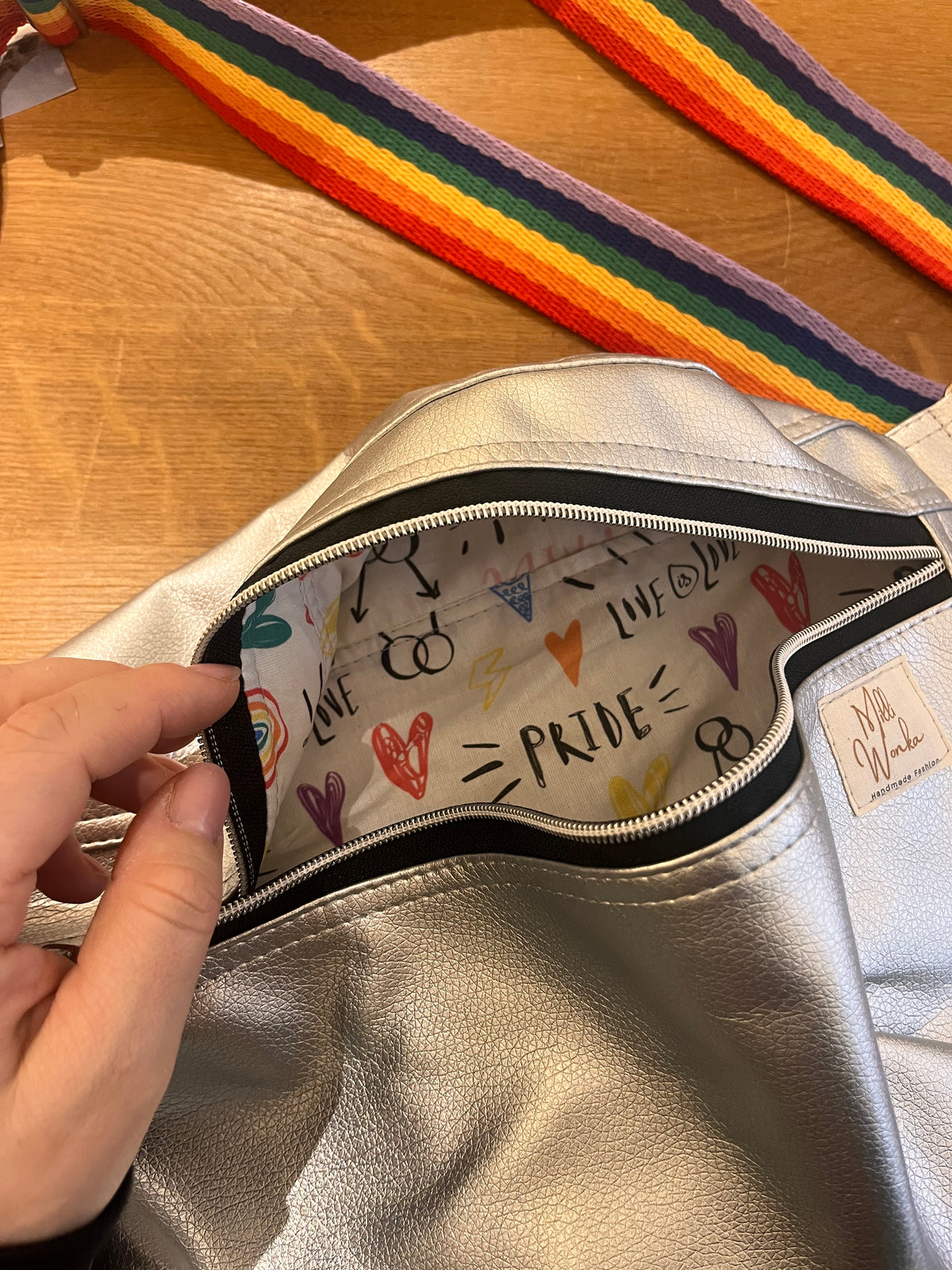 Crossbodybag Silber (vegan) - Milli Wonka