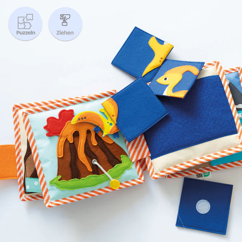 Dinofreunde – 6 Seiten Mini Quiet Book - Ohne Personalisierung - Jolly Designs