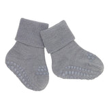 Rutschfeste Socken Merinowolle grey melange - GoBabyGo