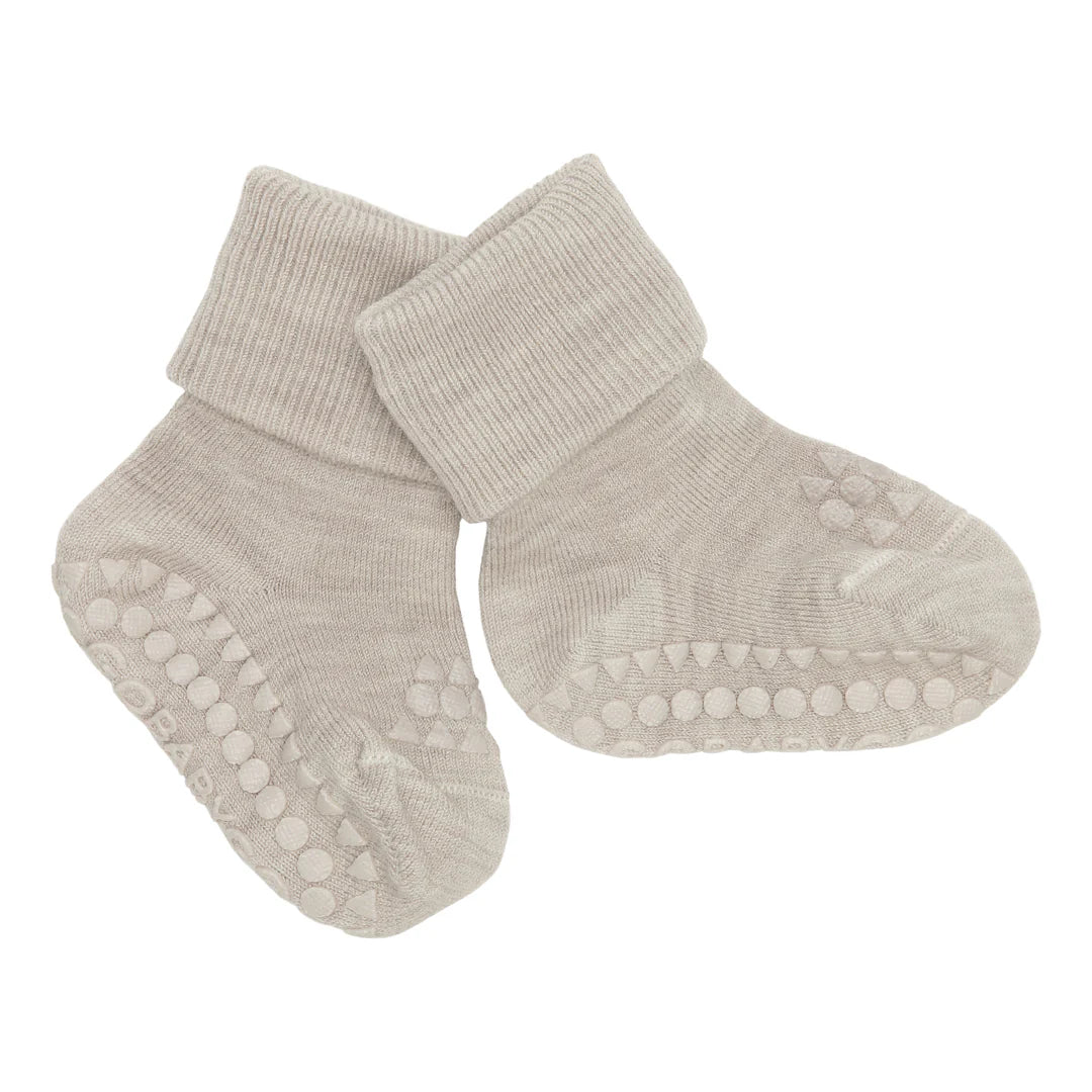 Rutschfeste Socken Merinowolle sand - GoBabyGo