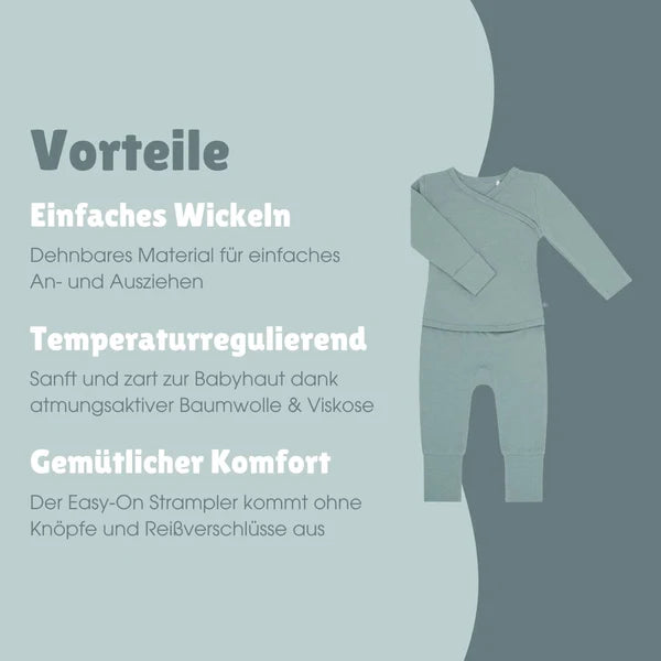 Langarm Easy-on Strampler essential mint - emma & noah