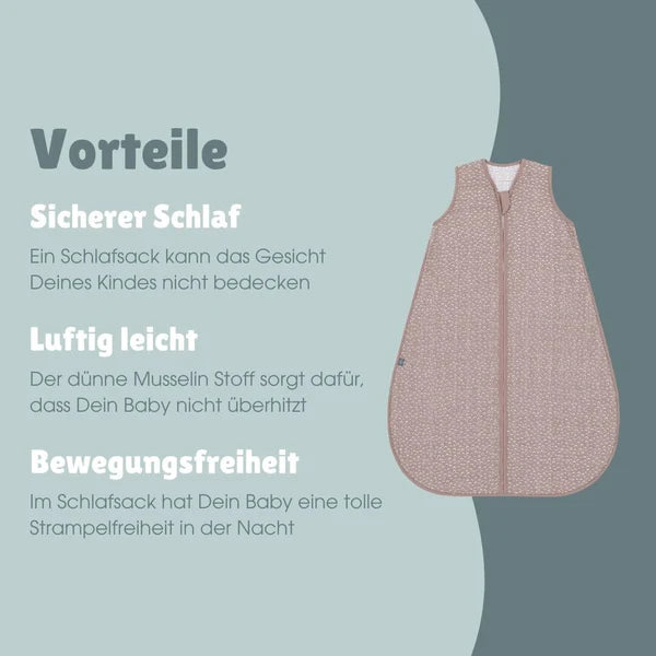 schlafsack 0.5 tog 70 cm Musselin Schlafsack 0.5 TOG - Blume berry versch. Längen