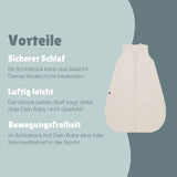 Leinen Schlafsack 0.5 TOG Essential beige versch. Längen - emma & noah