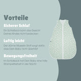 Musselin Schlafsack 0.5 TOG Punkte mint versch. Längen - emma & noah
