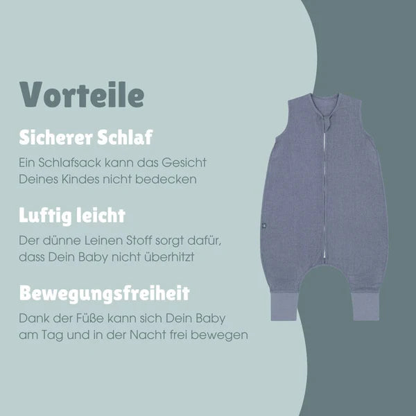 schlafsack füße 0 5 tog Leinen Schlafsack mit Füßen 0.5 TOG Essential blau versch. Längen