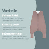 Schlafsack mit Umschlag-Fuß 2.5 TOG - essential berry versch. Längen - emma & noah