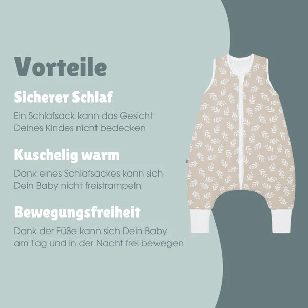 Schlafsack mit Füßen 2.5 TOG - floral sand versch. Längen - emma & noah