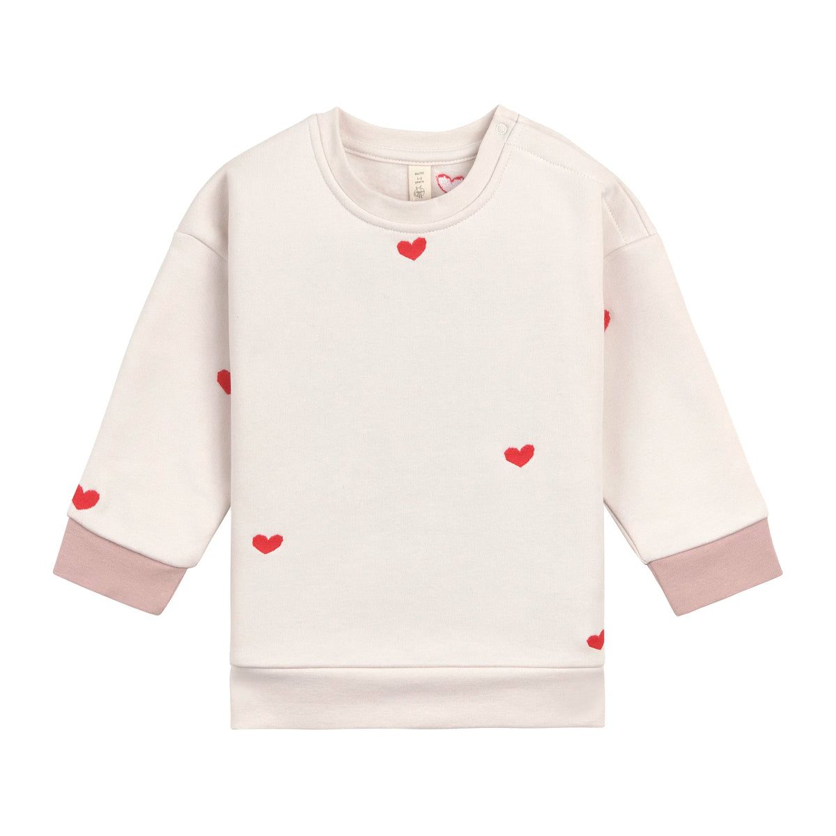 Kinder Pullover - Bio Baumwolle, Herz Beige - Lässig