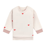Kinder Pullover - Bio Baumwolle, Herz Beige - Lässig
