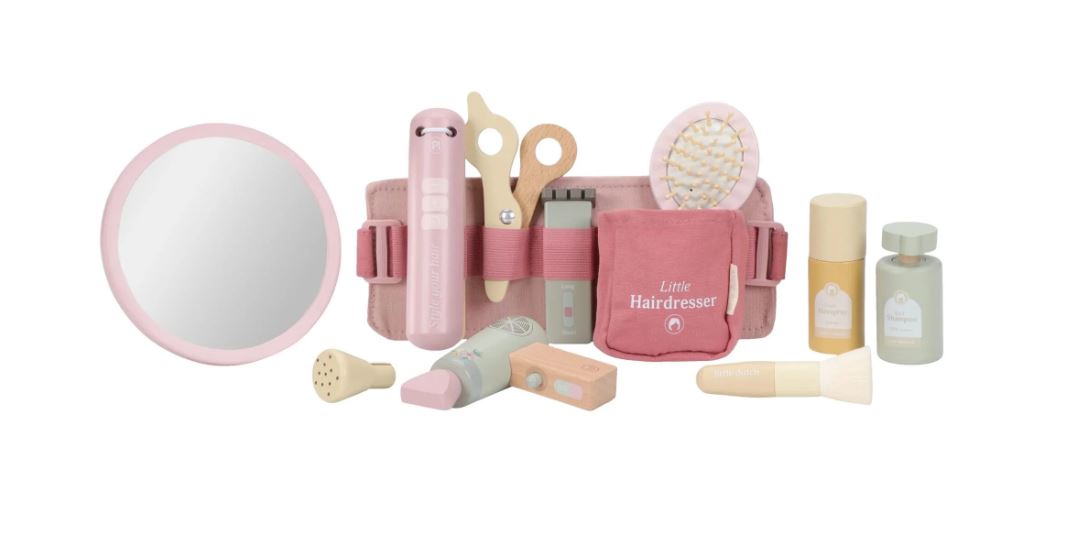Holzfriseurset – Rosa – Essentials - Little Dutch