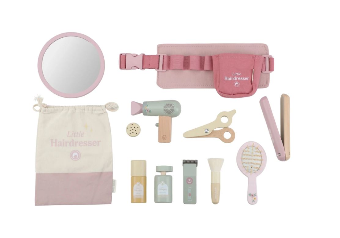 Holzfriseurset – Rosa – Essentials - Little Dutch