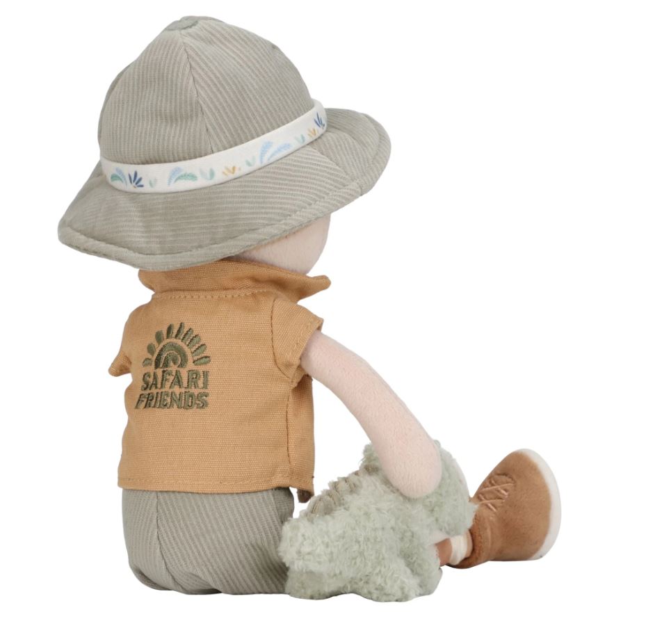 Kuschelpuppe Ranger Jim grün - 35 cm - Safari Friends - Little Dutch