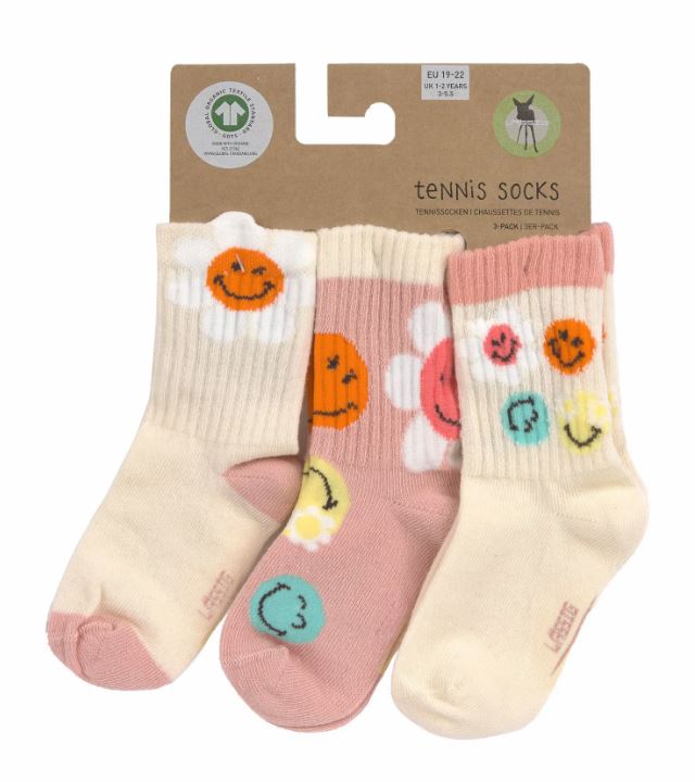 Kinder Socken 3er Set - SmileyWorld®, rosa - Lässig