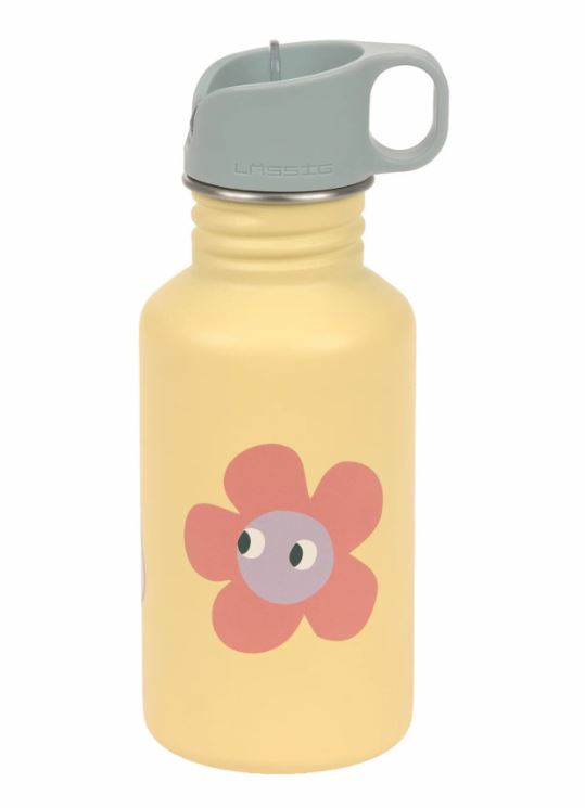 Edelstahl Kinder Trinkflasche 500 ml - Happy Trails, Blume - Lässig
