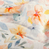 Musselin "Flowers Peach“ für Musselindecken