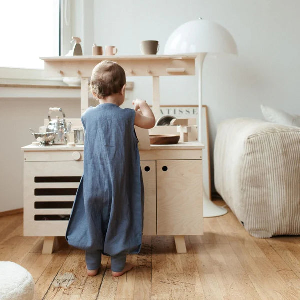 Leinen Schlafsack mit Füßen 0.5 TOG Essential blau versch. Längen - emma & noah