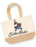 Canvas-Shopper  mit Aufdruck "Sailor Huhn“ -  in Kooperation mit seiten.verkehrt