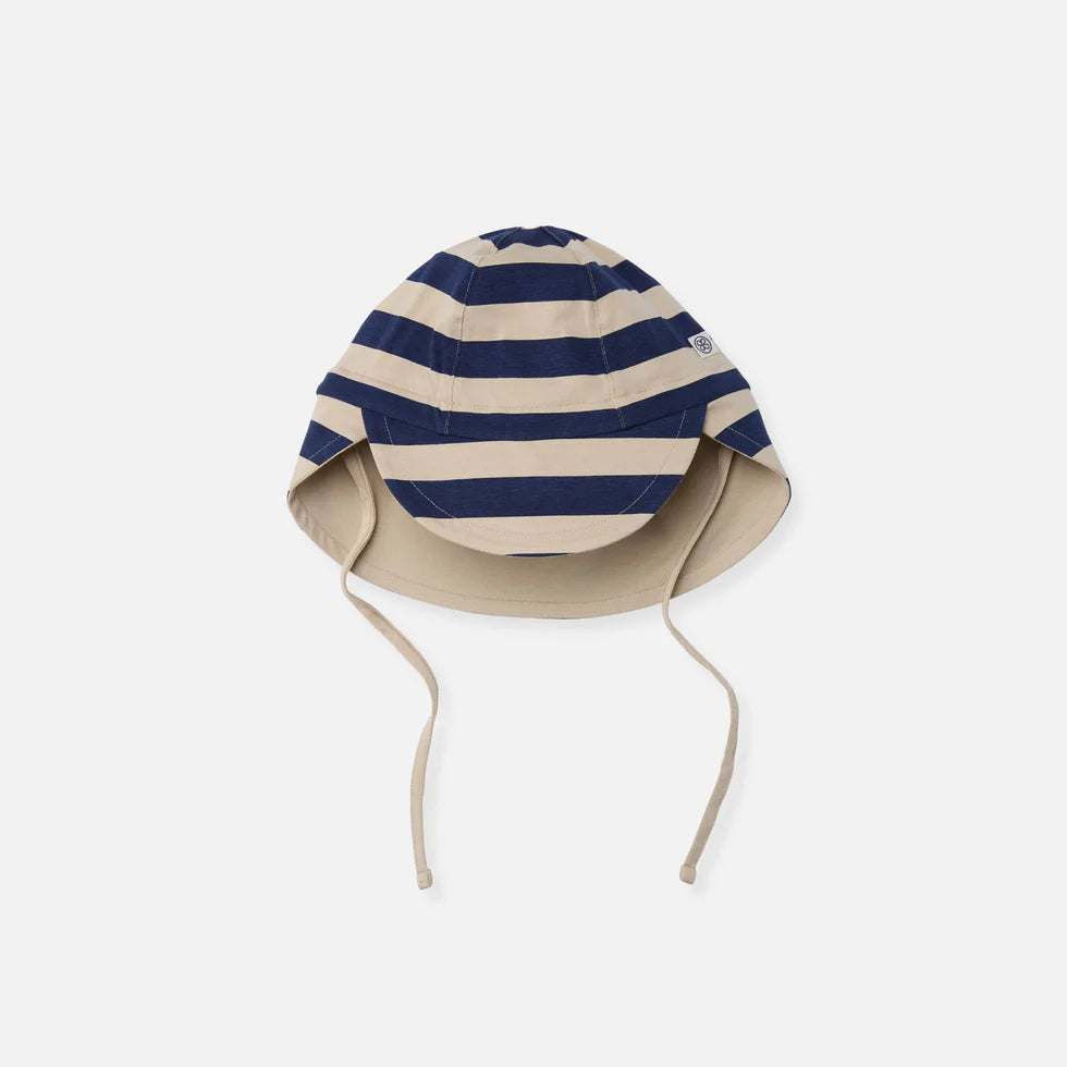 Wendbarer Sonnenhut UPF 50+ navy gestreift - Cloby