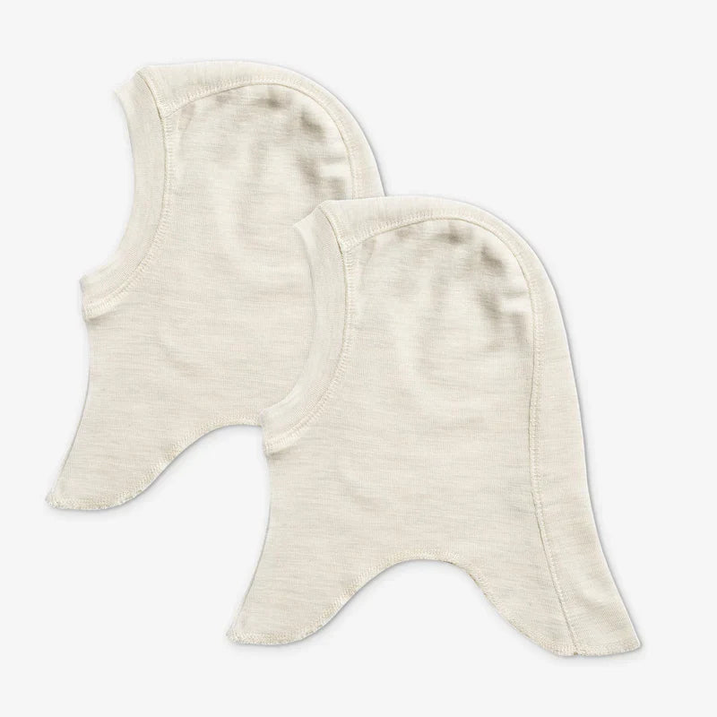 Babysturmhaube Felix aus Merino-Wolle 2er Pack eggshell melange - Wheat
