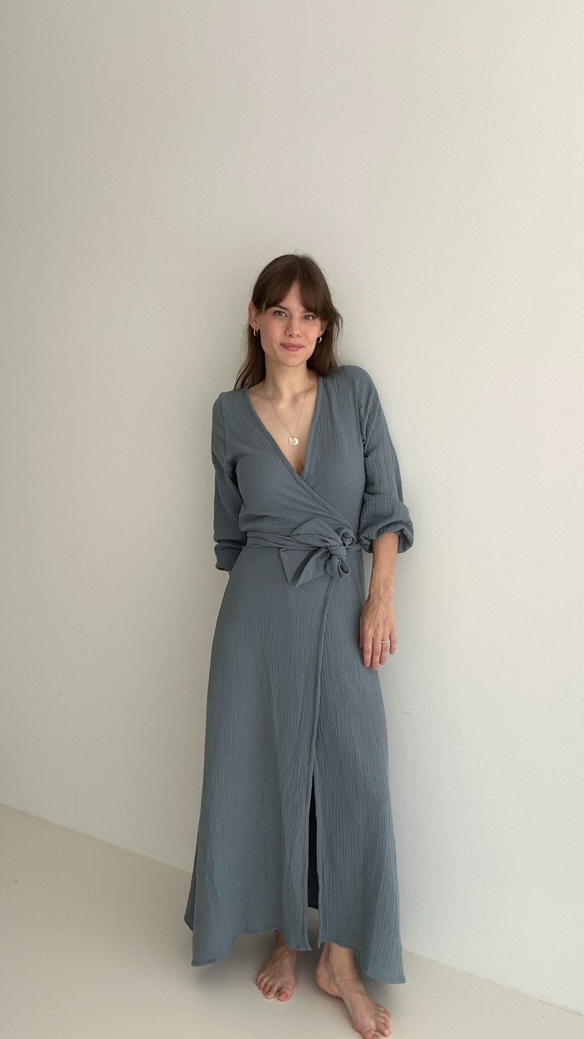 Wickelkleid aus Musselin "Luna" Maxi - Milli Wonka