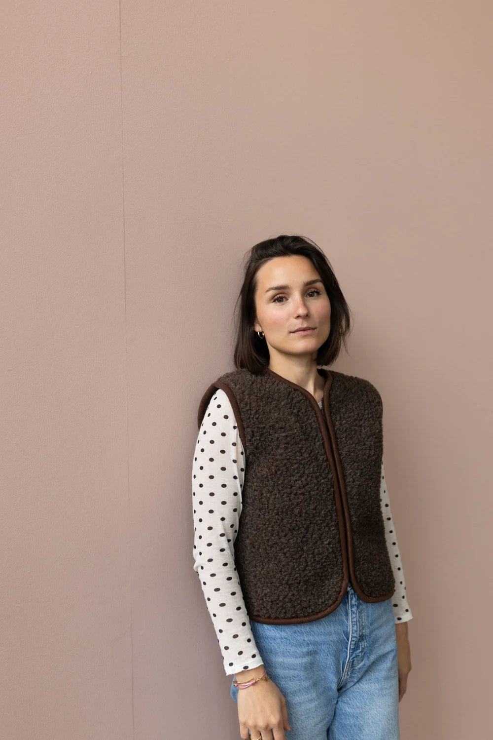 Wollweste "Romi" Damen schokobraun - Wollbebi