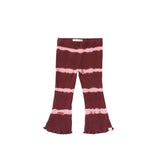 Flared Leggings - tie dye stripe - maroon - Your Wishes