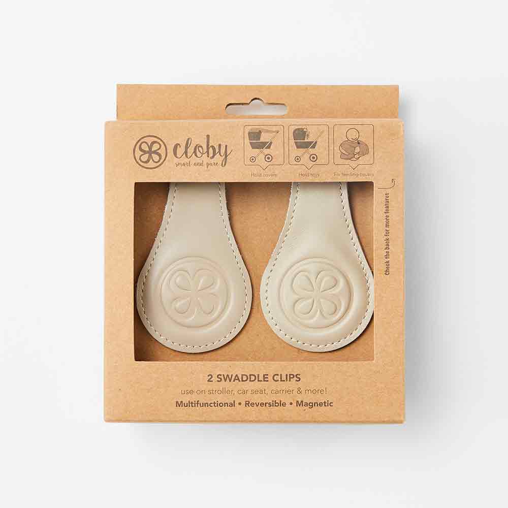 Magnet-Befestigungsclips aus Leder beige- Cloby