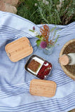 Kinder Brotdose Edelstahl - Lunchbox, Bamboo Nature - Lässig
